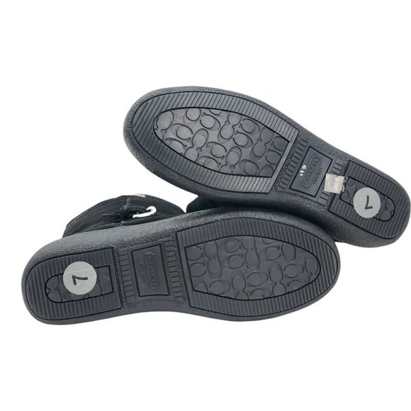 Coach Black Tallulah Suede Leather Winter Boots Size 7 - Picture 6 of 6